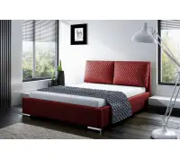PRATO T2 łóżko tapicerowane 120x200 ze stelażem i pojemnikiem, ozdobne poduchy